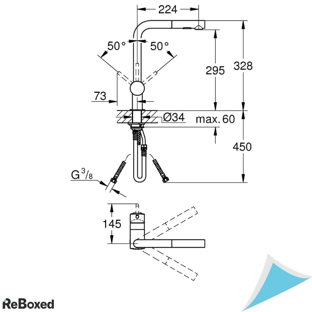GROHE Minta Baterie de Bucatarie cu dus extractibil