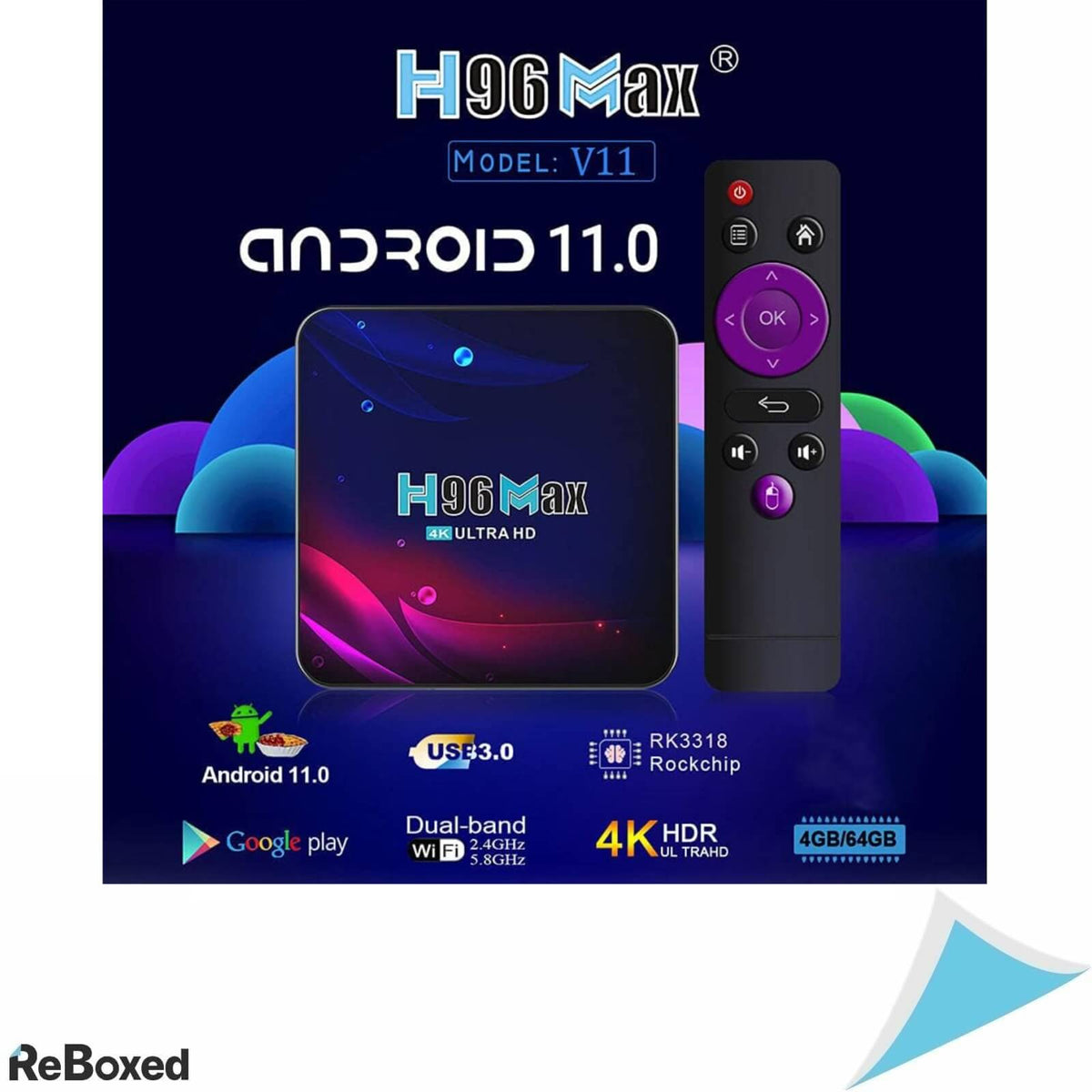 H96 Max TV Box MediaPlayer HDR USB 3.0 Ultra HD 4K