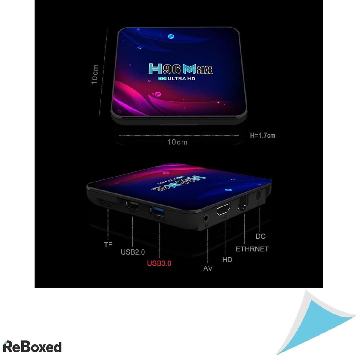 H96 Max TV Box MediaPlayer HDR USB 3.0 Ultra HD 4K