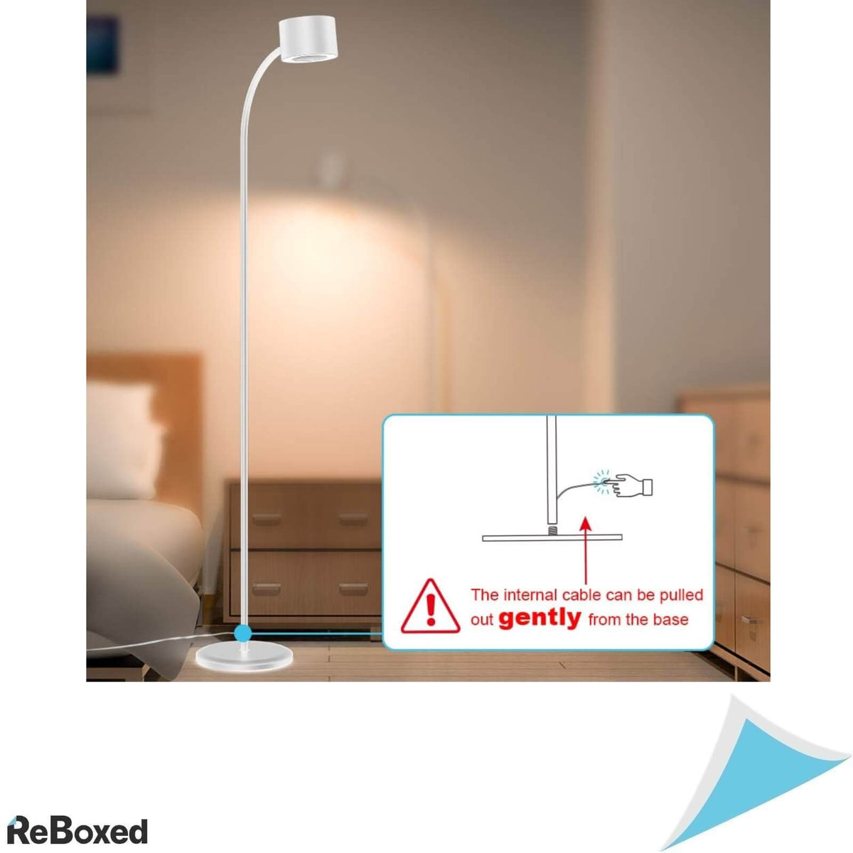 Henzin Lampa LED de Podea 12W 800 Lumeni cu Gat Flexibil Alb