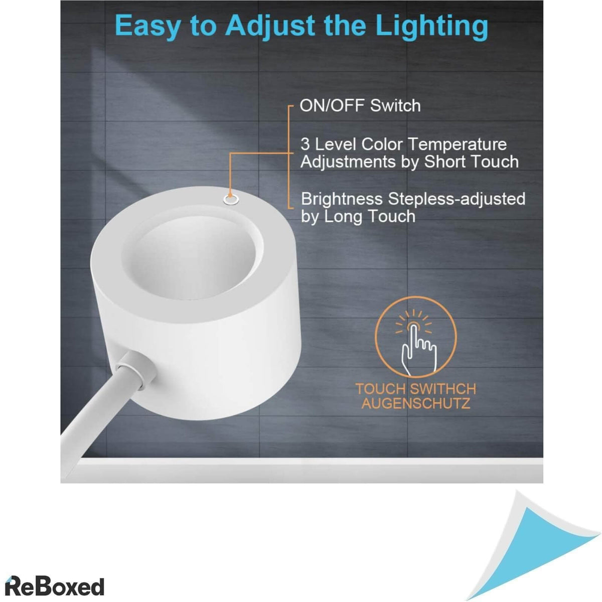 Henzin Lampa LED de Podea 12W 800 Lumeni cu Gat Flexibil Alb