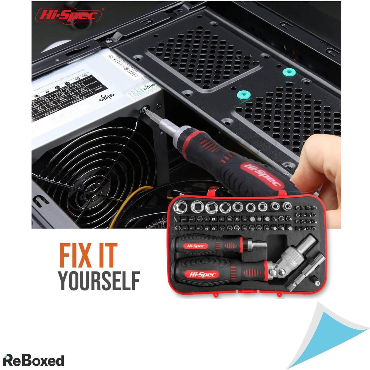 Hi-Spec Set Surubelnite cu Clichet Biti Tubulare 61 Piese