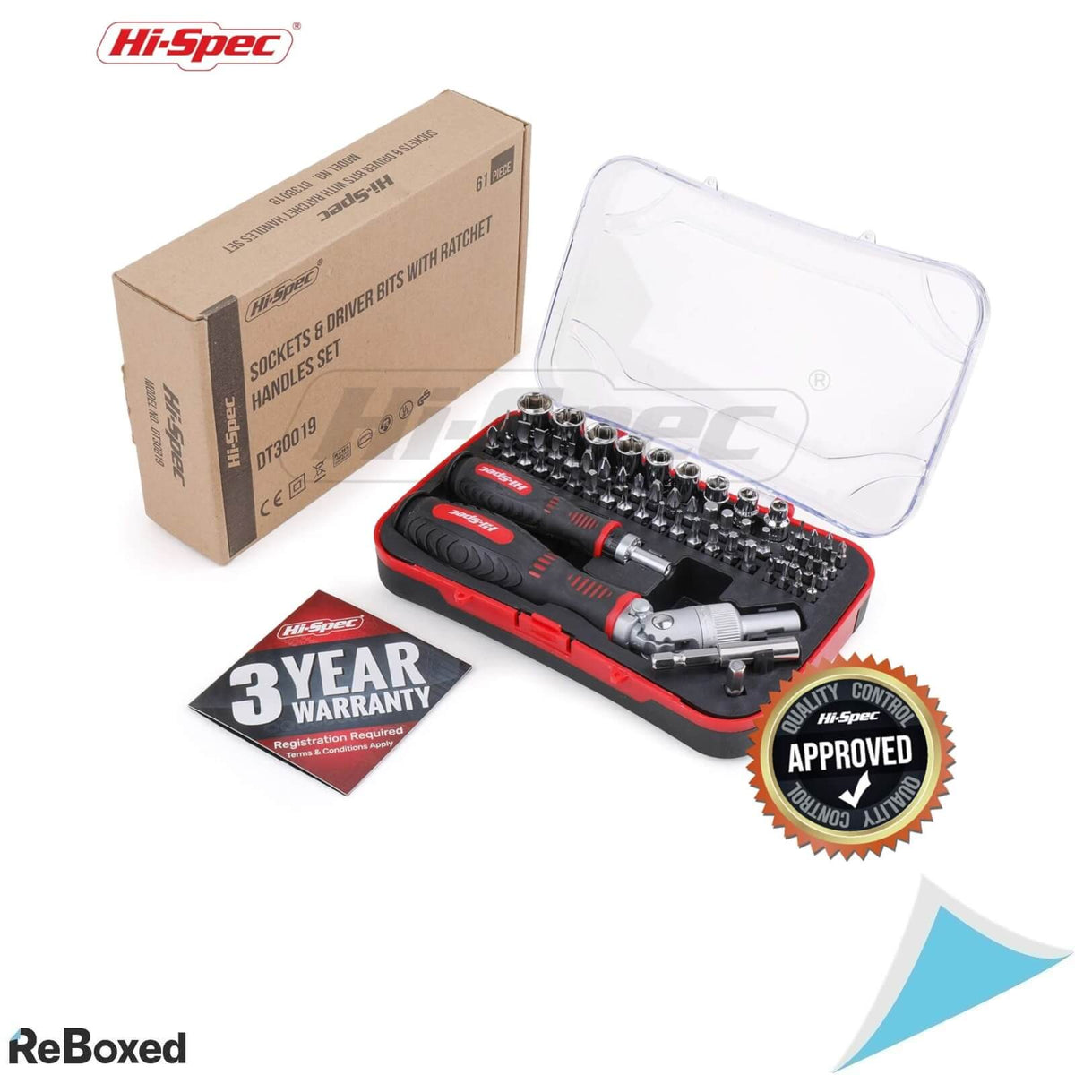 Hi-Spec Set Surubelnite cu Clichet Biti Tubulare 61 Piese