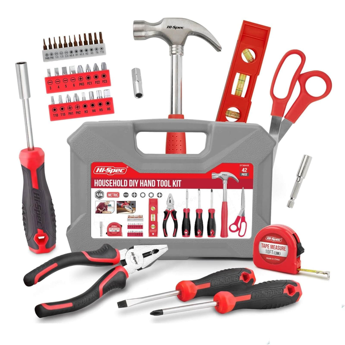 Hi-Spec Trusa de Scule 42 Piese Rosu