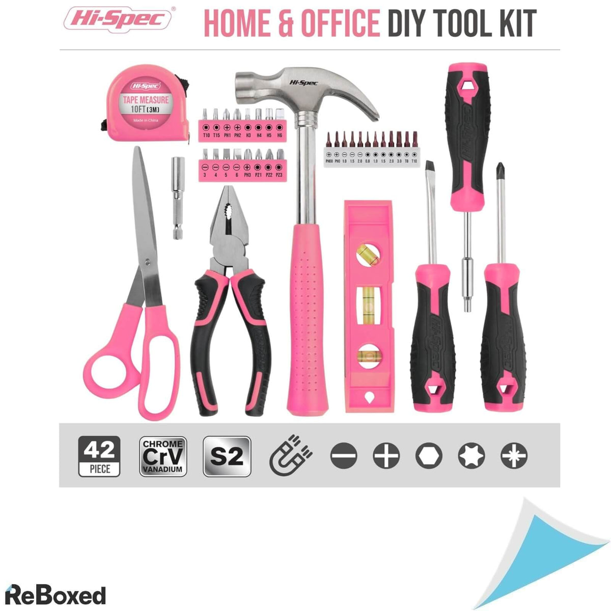 Hi-Spec Trusa de Scule 42 Piese Roz