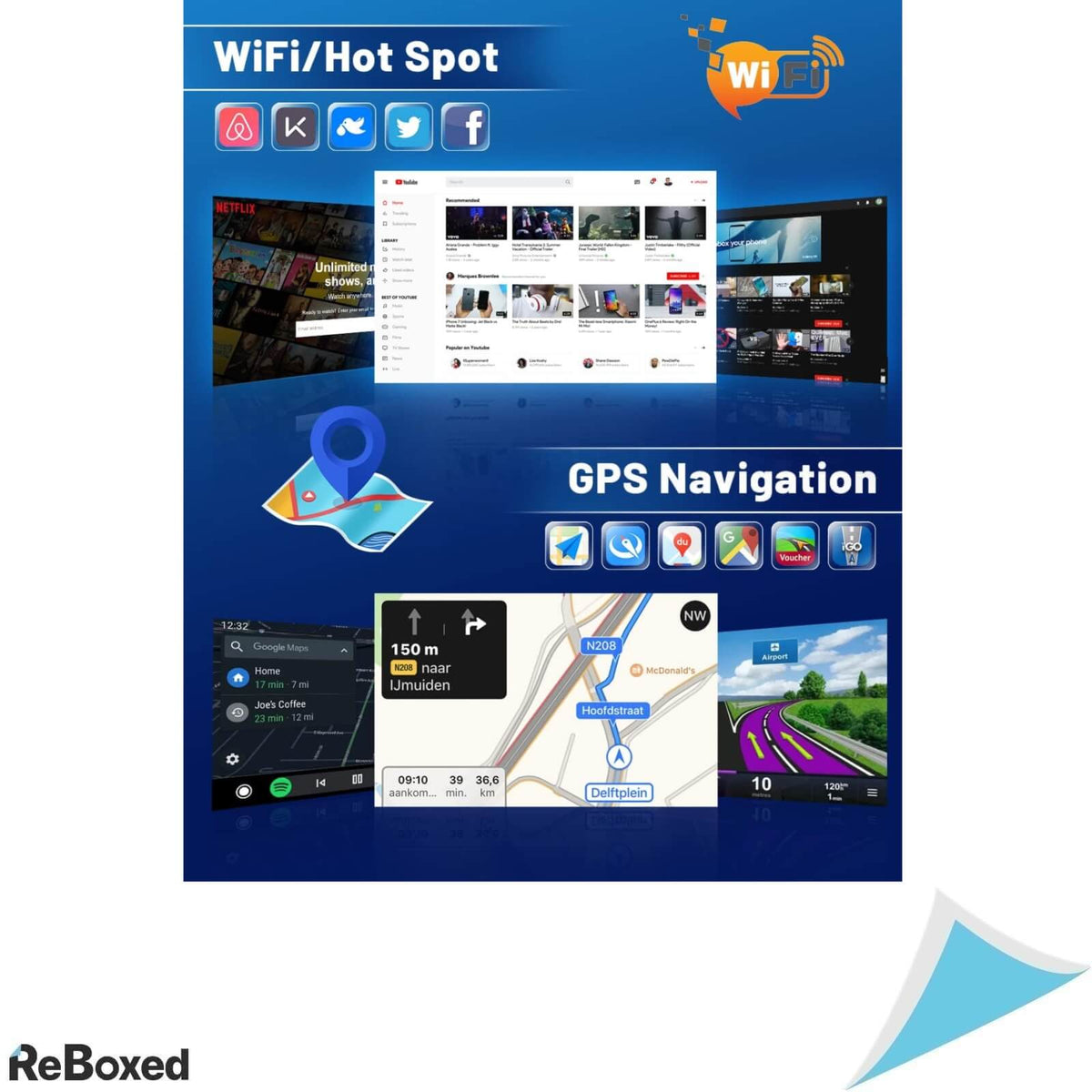 Hikity Android Car Radio Navigatie 1GB/16GB 1DIN 7&quot; LCD