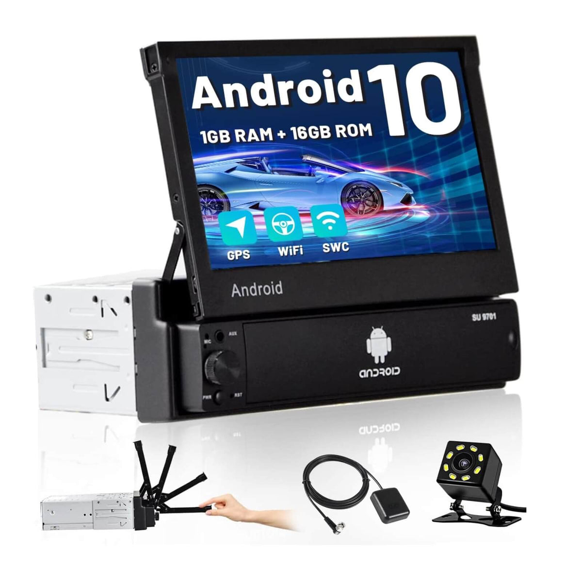 Hikity Android Car Radio Navigatie 1GB/16GB 1DIN 7&quot; LCD