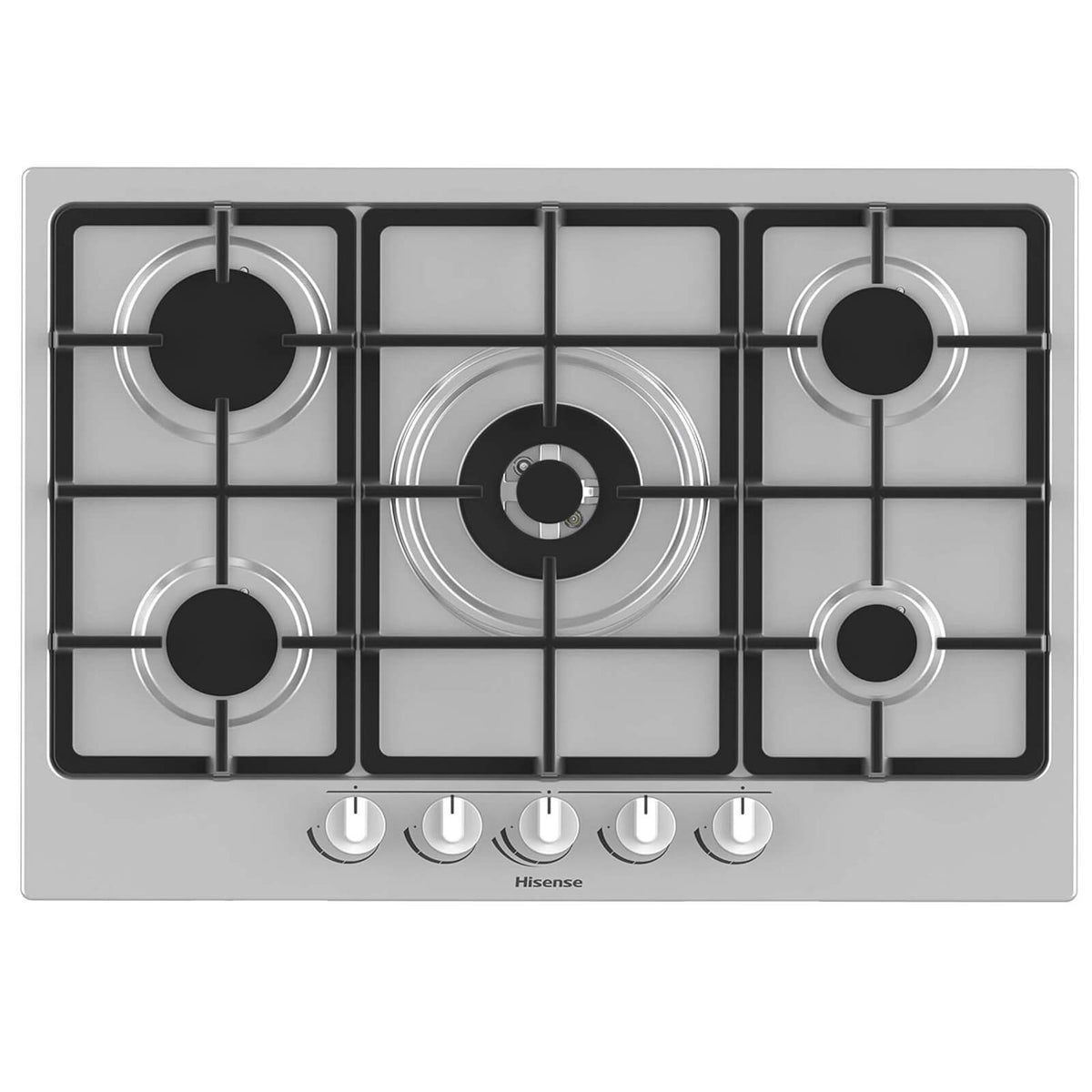 Hisense GM773XF Plita Gaz Incorporabila 70cm 5 Arzatoare WOK Inox