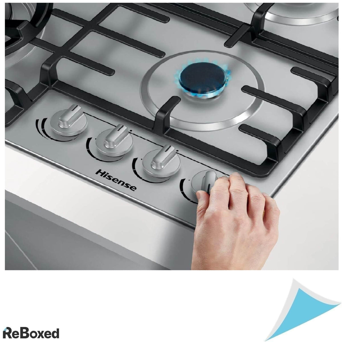 Hisense GM773XF Plita Gaz Incorporabila 70cm 5 Arzatoare WOK Inox