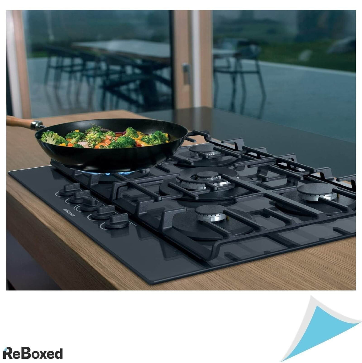 Hisense GM773XF Plita Gaz Incorporabila 70cm 5 Arzatoare WOK Inox