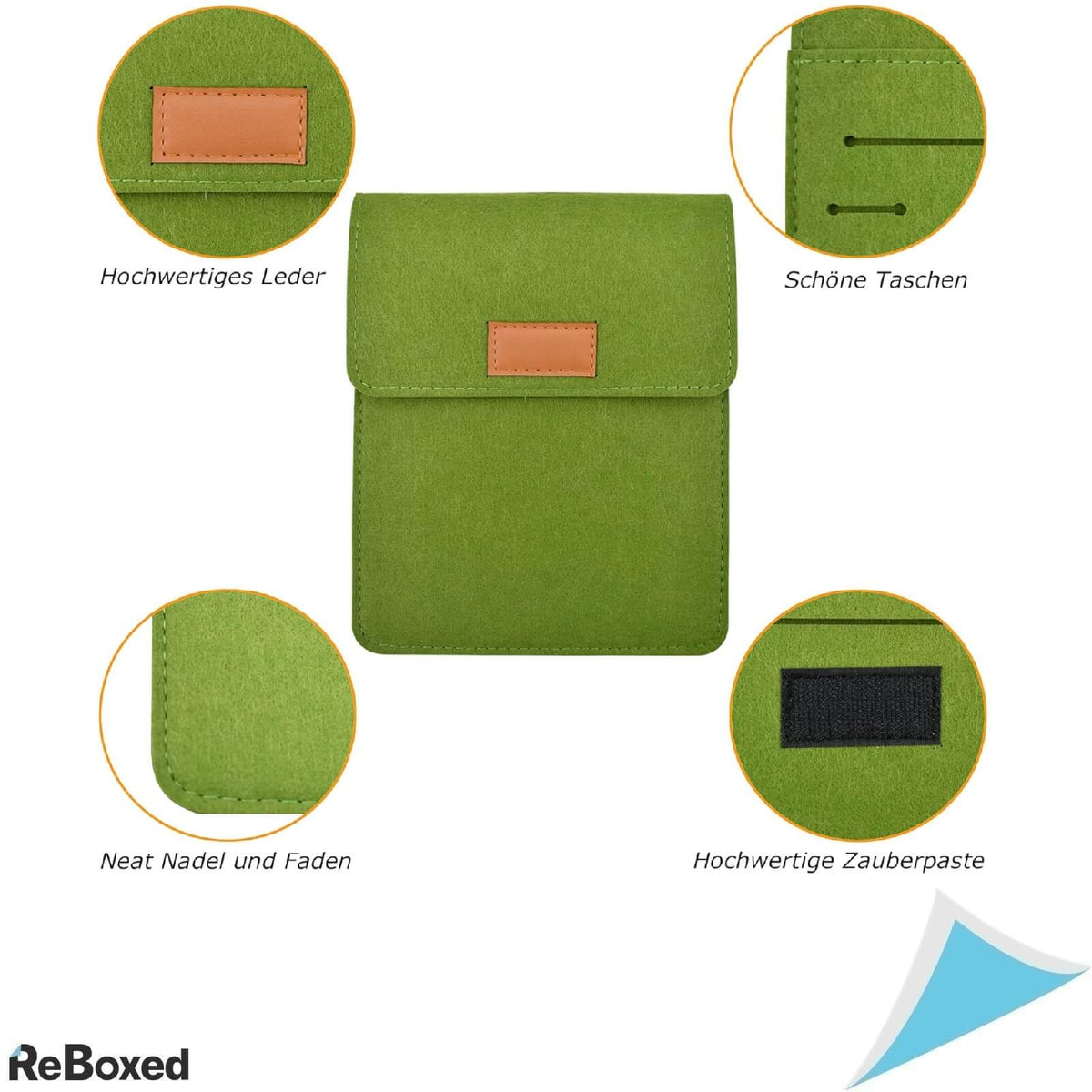 HLDIFENGGS Husa Tableta din Pasla Verde 20 x 15 x 1.2 cm