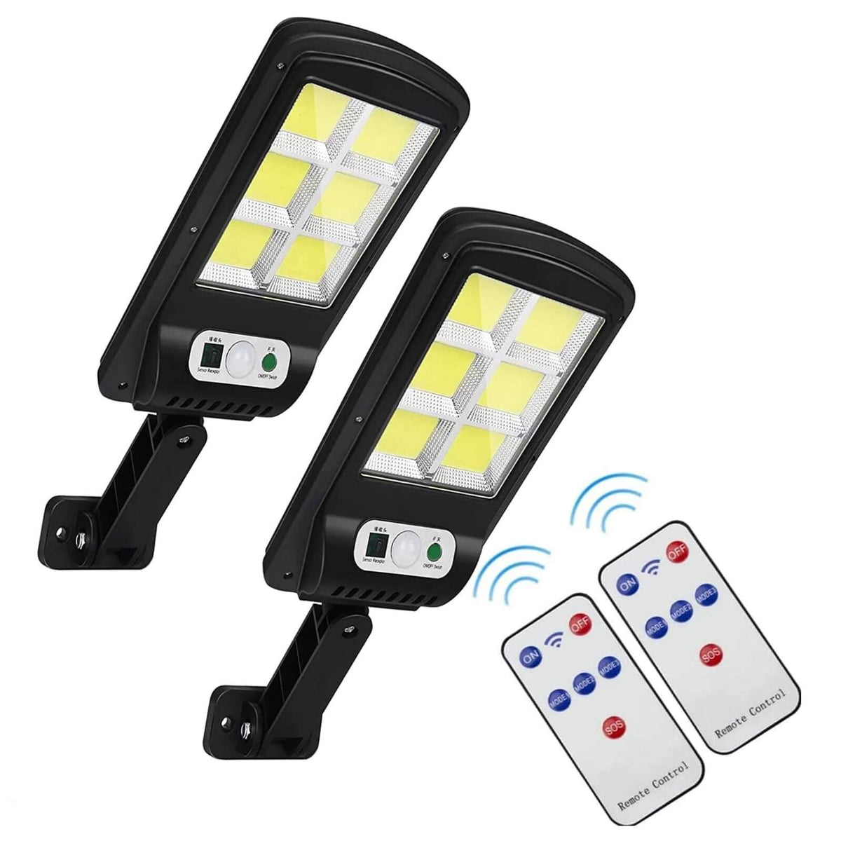 Holitin 120 COB Lampa Solara LED cu Senzor de Miscare 2Buc