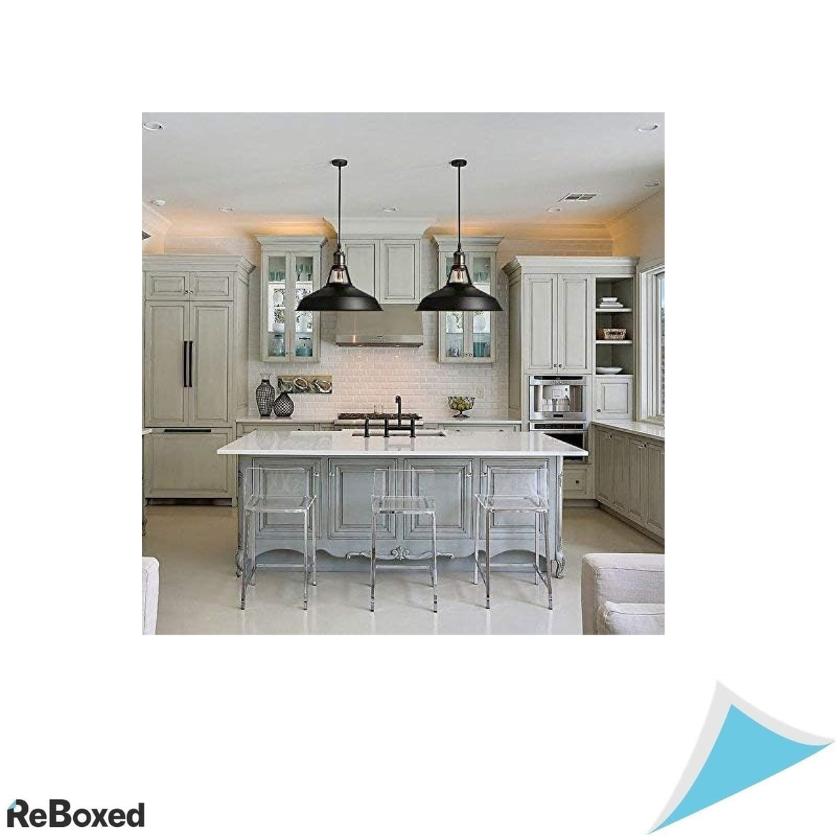 Home-Neat Set 3 Lustre Pendente Industriale cu diametru 27 cm cu Cablu Reglabil