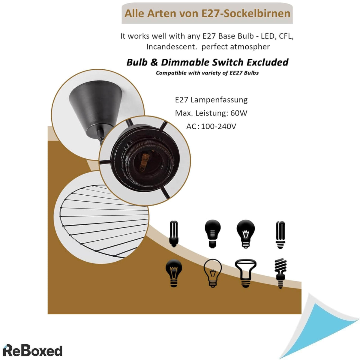 Vertigo Candelabru Vintage 140cm soclu E27 40W Negru