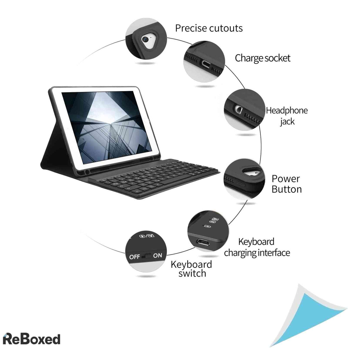Husa cu Tastatura Bluetooth Iluminata RGB BORIYUAN iPad 9.7 Negru