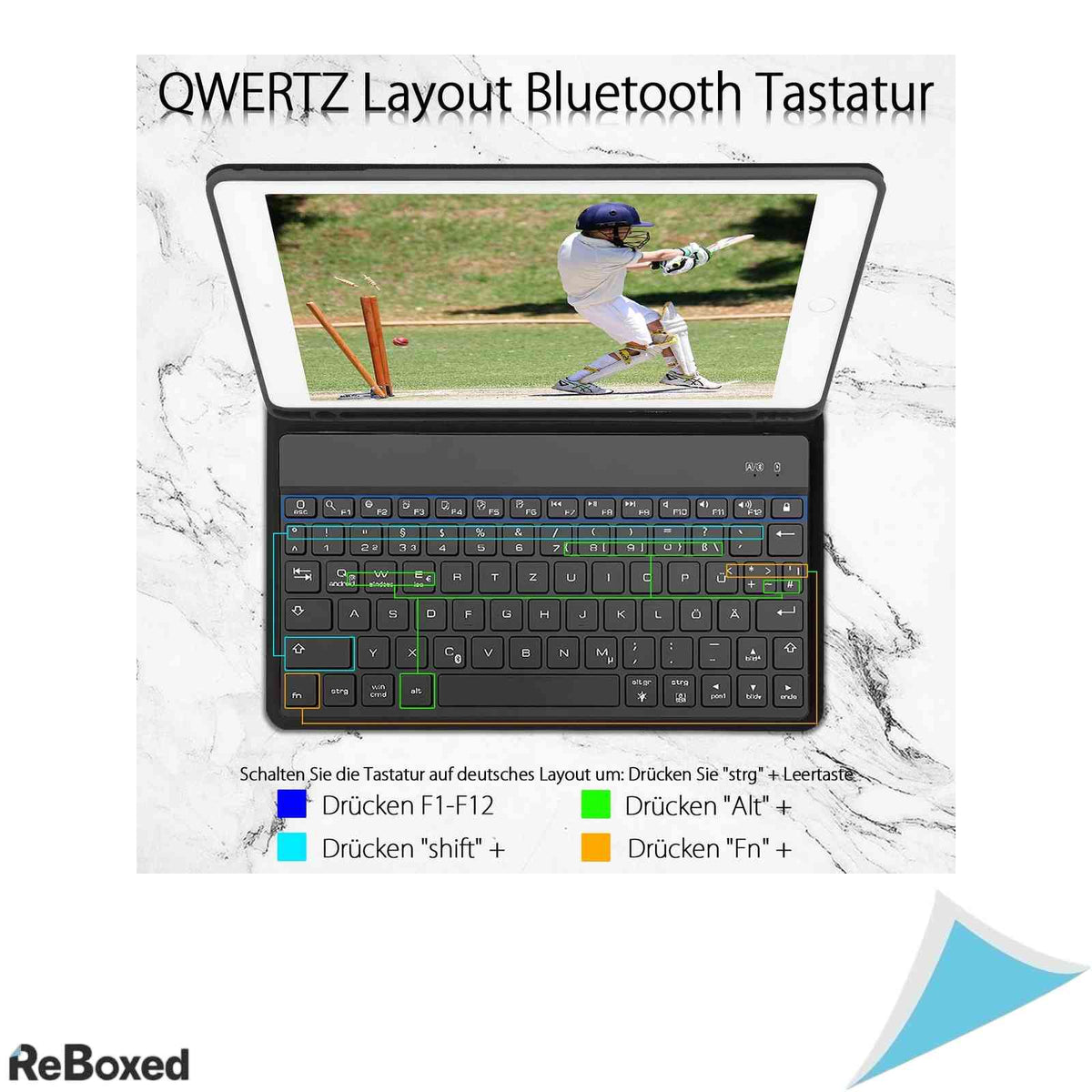 Husa cu Tastatura Bluetooth Iluminata RGB BORIYUAN iPad 9.7 Negru