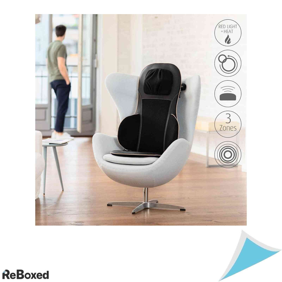 Husa de Masaj Shiatsu Medisana MC 825 cu Presopunctura Masaj Ceafa si Spate Functie Incalzire si Lumina Rosie Telecomanda Negru