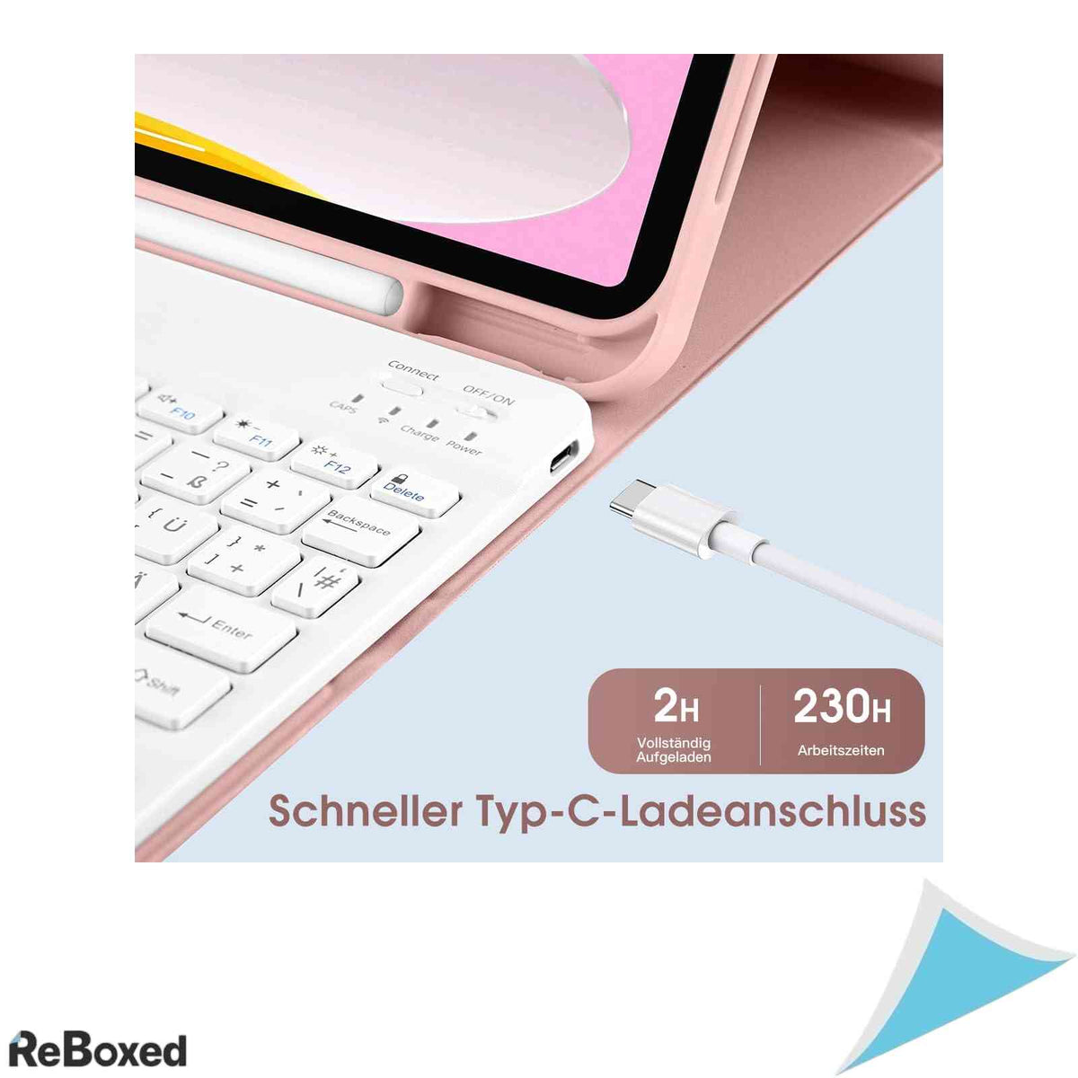 Husa cu Tastatura Bluetooth Laetass pentru iPad 10 Generatia 10.9" (2022)
