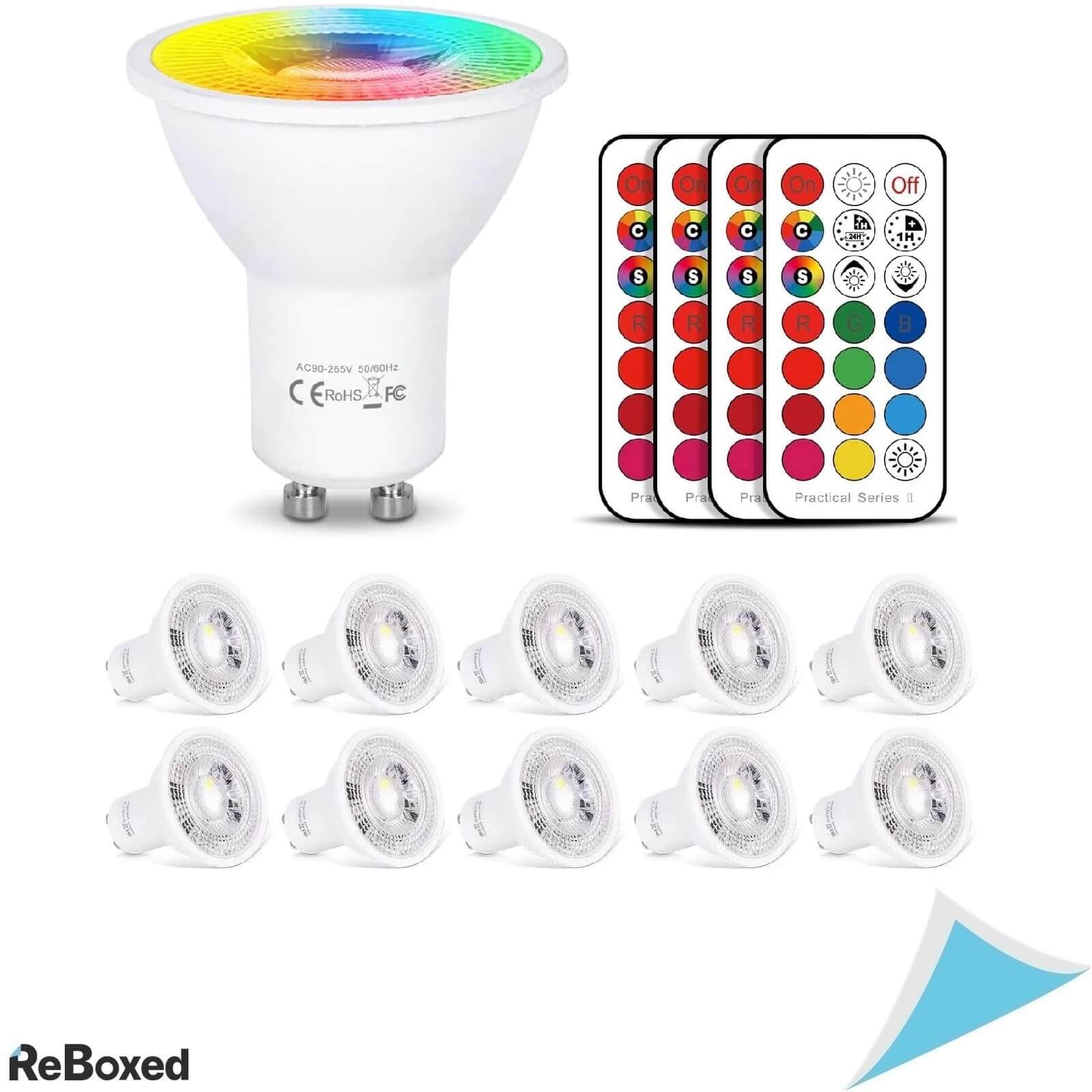 Hydong Set 10 Becuri LED RGB cu Soclu GU10