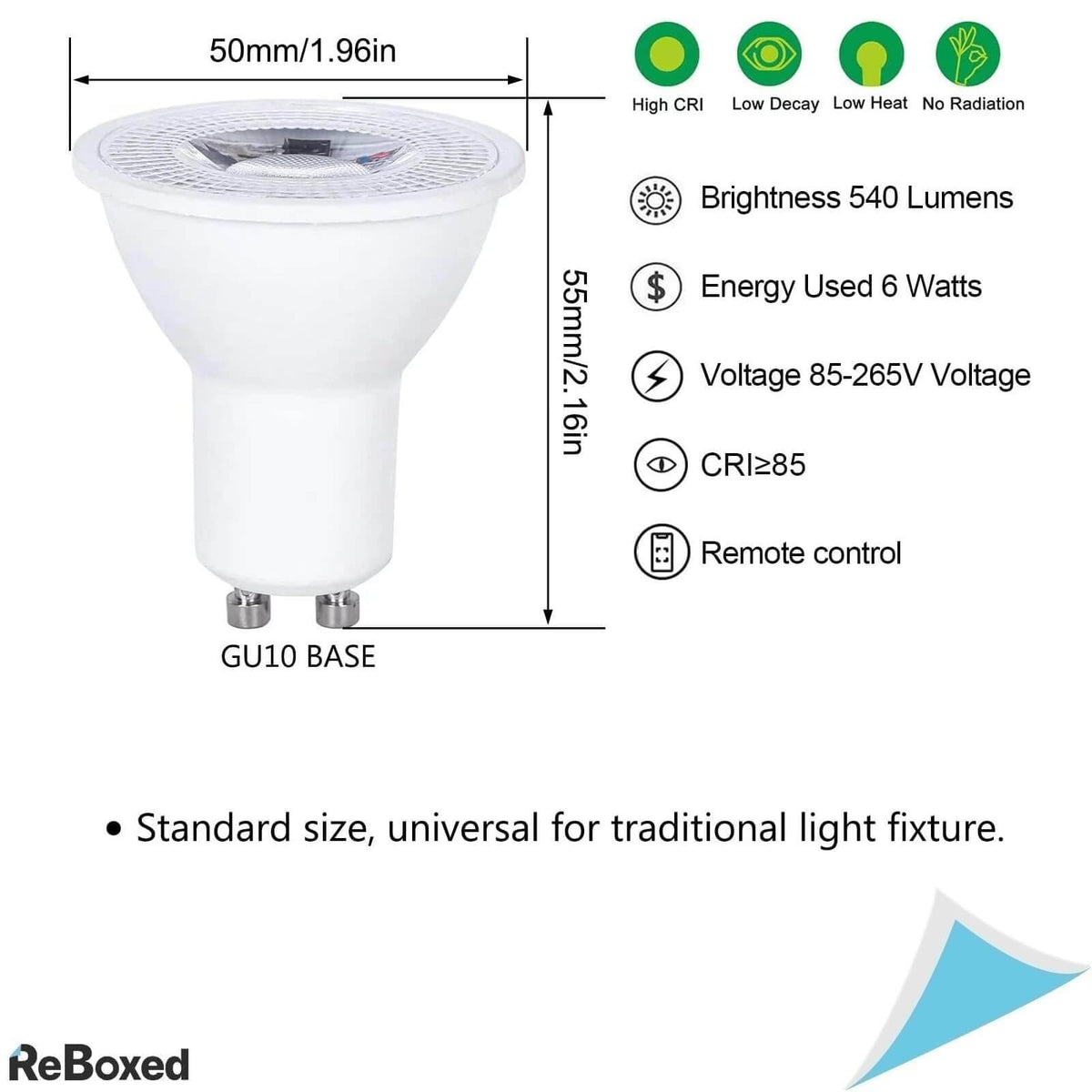 Hydong Set 10 Becuri LED RGB cu Soclu GU10