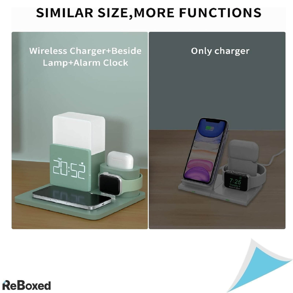 IcareSpace Statie de Incarcare 6-in-1 Wireless Ceas Alarma 10W QI