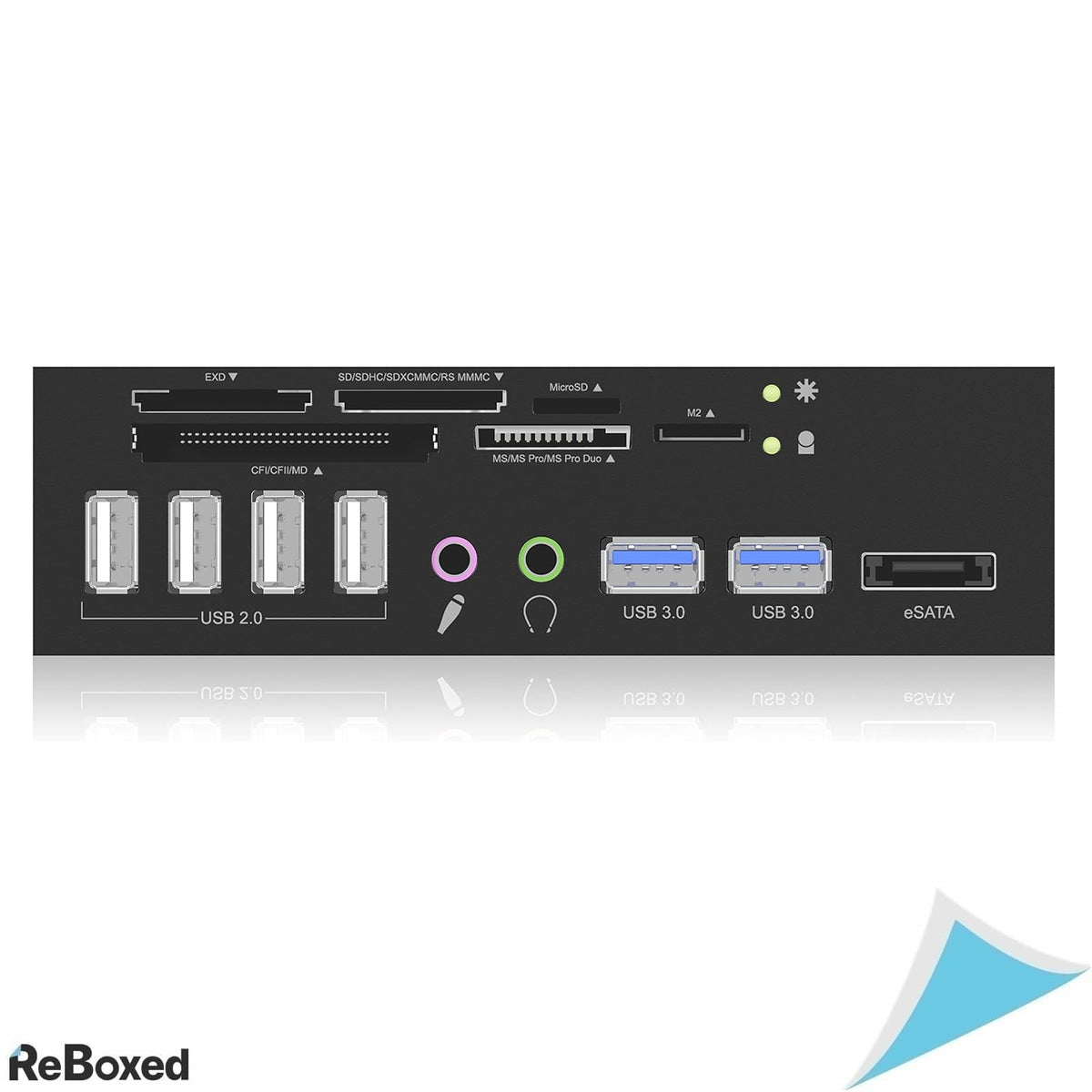 Icy Box IB-863a-B Cititor Multi Card + Panou Frontal cu Porturi USB si Audio, 5.25&quot;, Negru