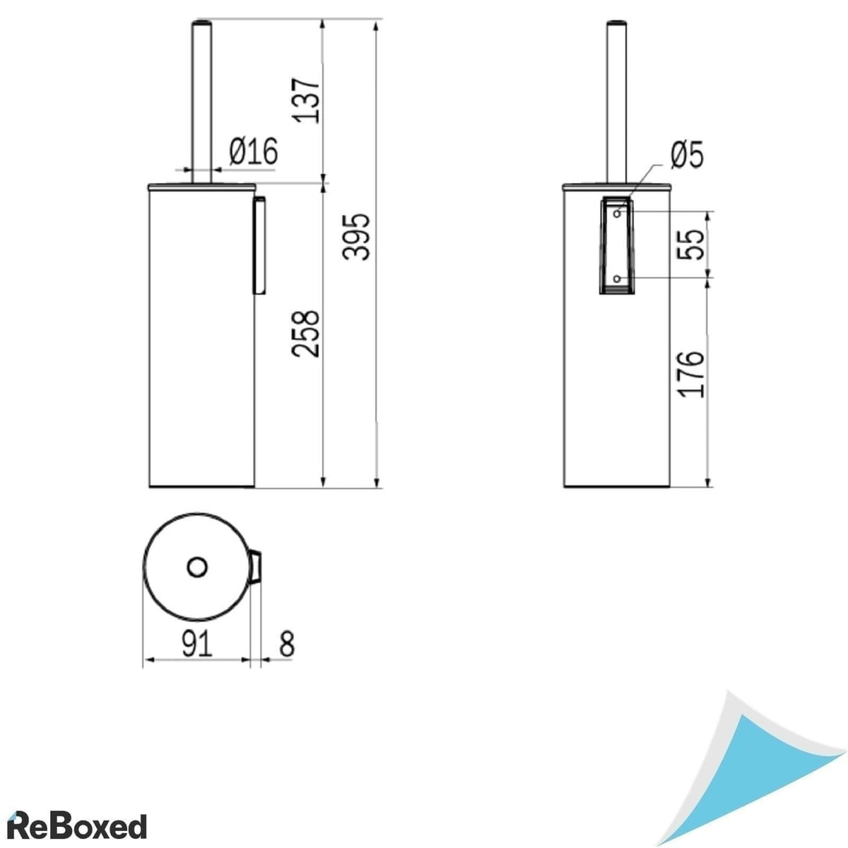 Inda Suport Perie Toaleta 9x9x40 cm