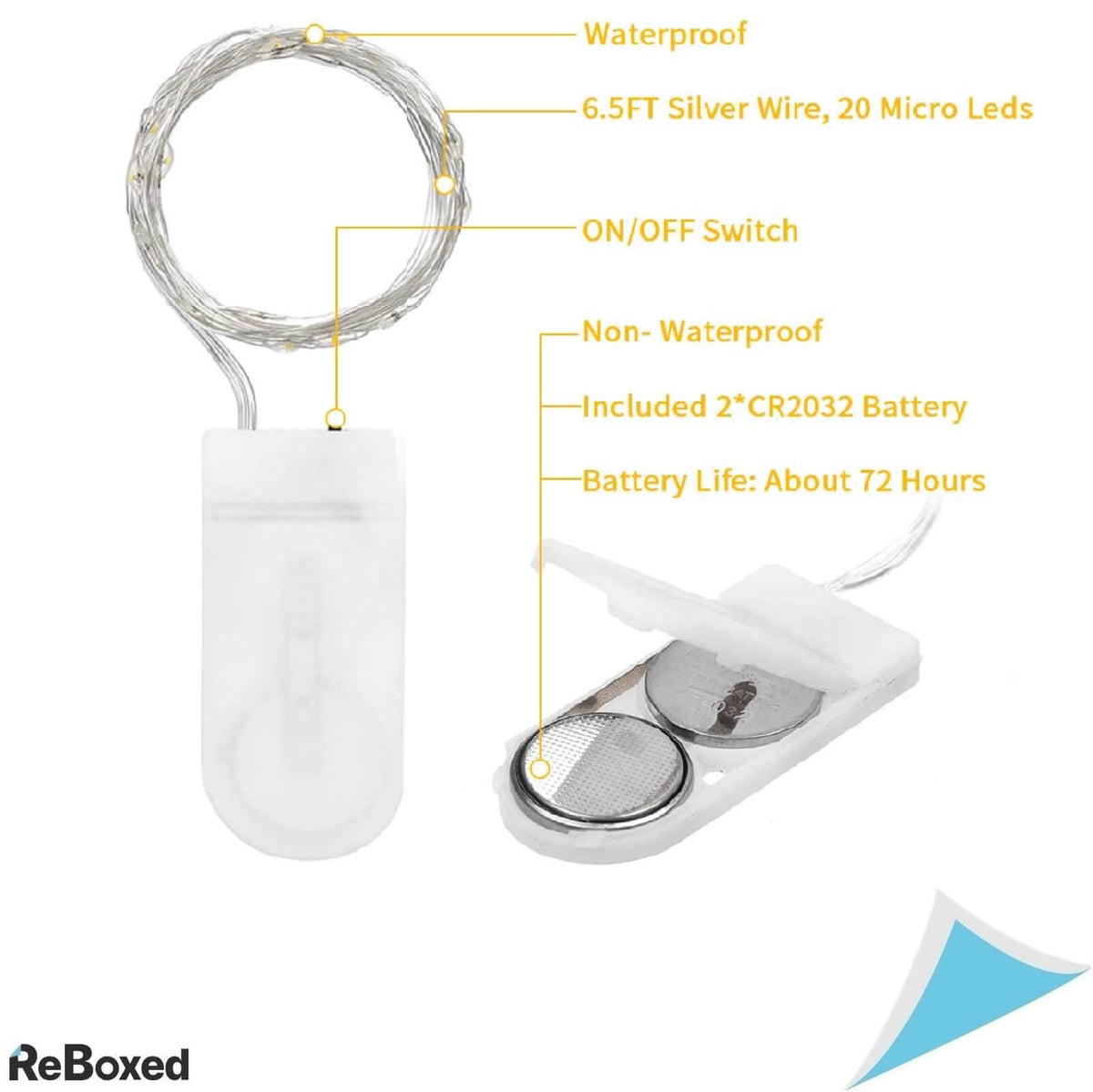 InfaKey 20 Mini Ghirlande LED 2m Waterproof CR2032