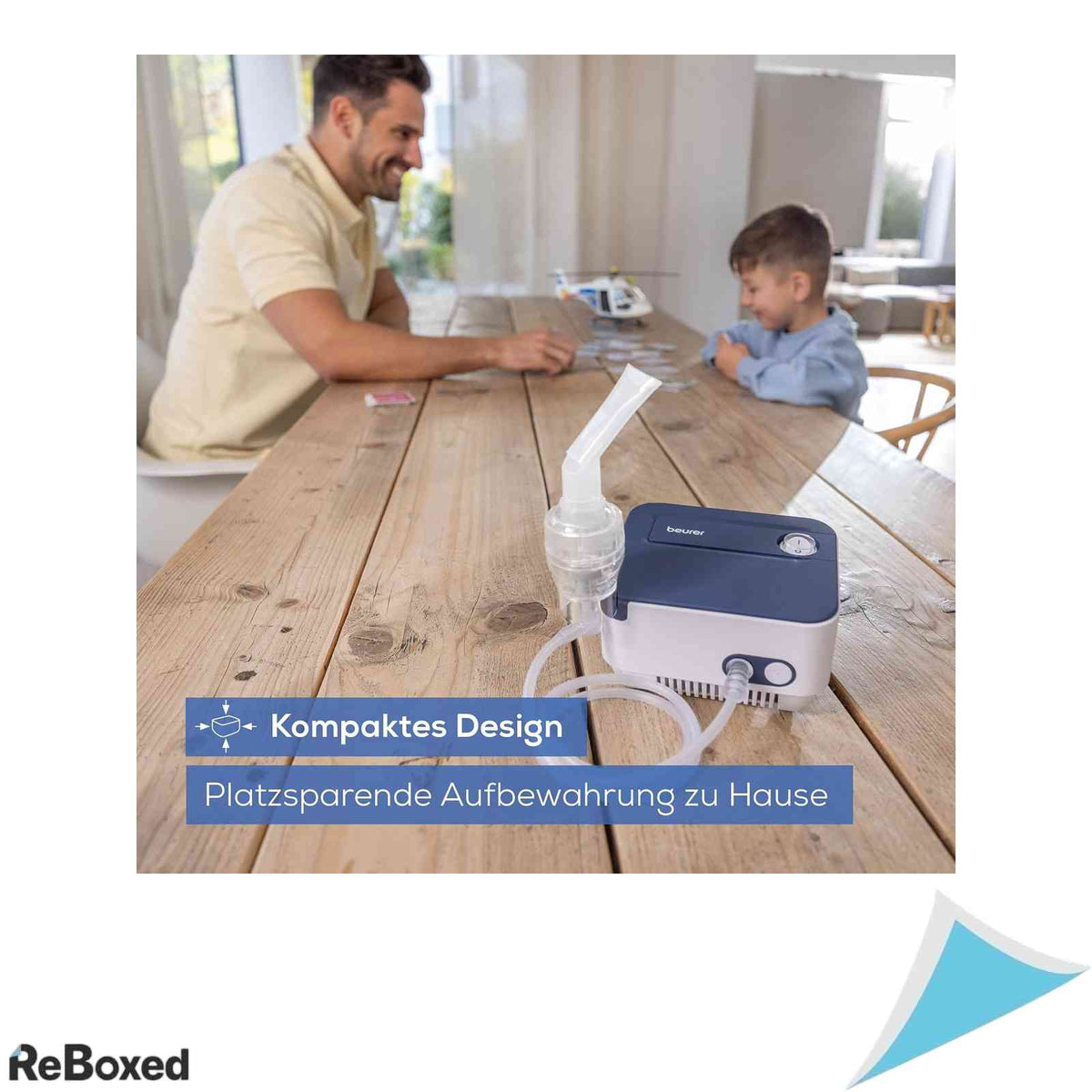 Inhalator si Nebulizator de Aer Comprimat Beurer IH 16 pentru Copii si Adulti Tratament Cãi Respiratorii Masca Adulti si Copii Inclusa Compact Alb Albastru