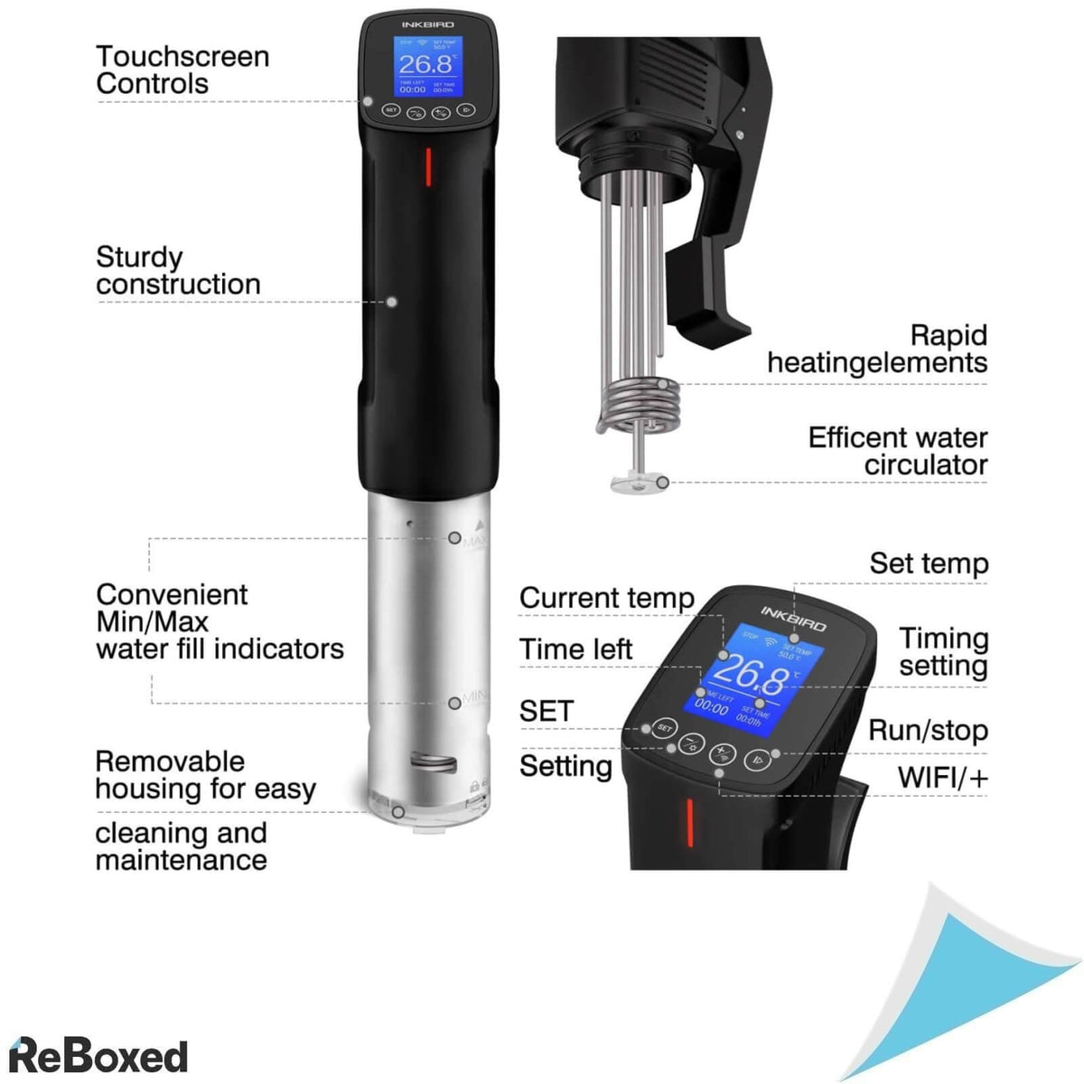 InkBird ISV Aparat de Gatit Sous Vide 1000W Wi-Fi Smart
