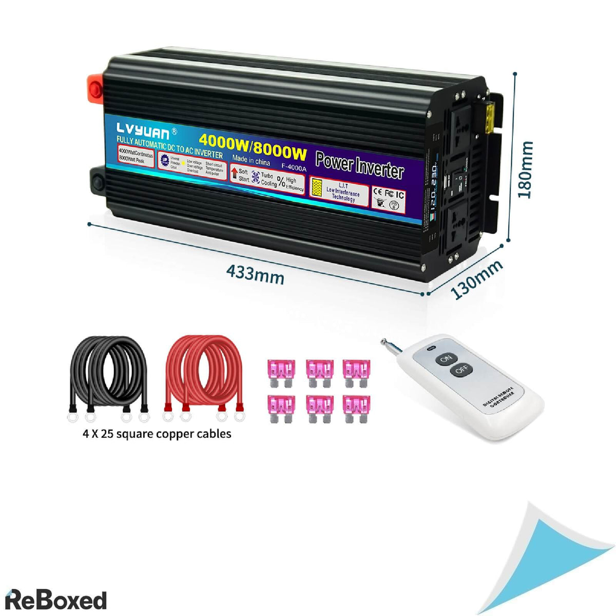 Invertor modificat DC-AC LVYUAN 4000W / 8000W – 12V la 220V / 230V