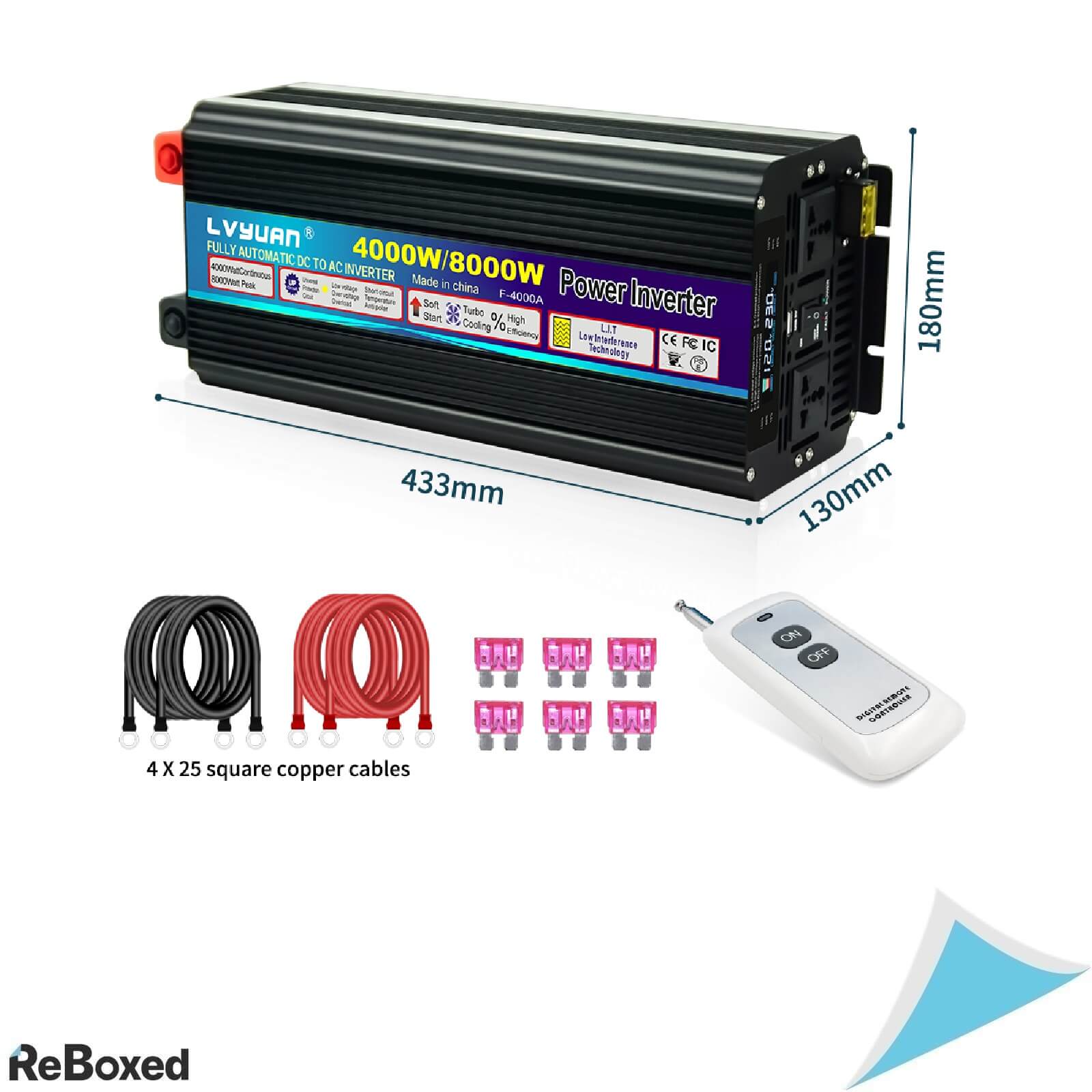 Invertor modificat DC-AC LVYUAN 4000W / 8000W – 12V la 220V / 230V