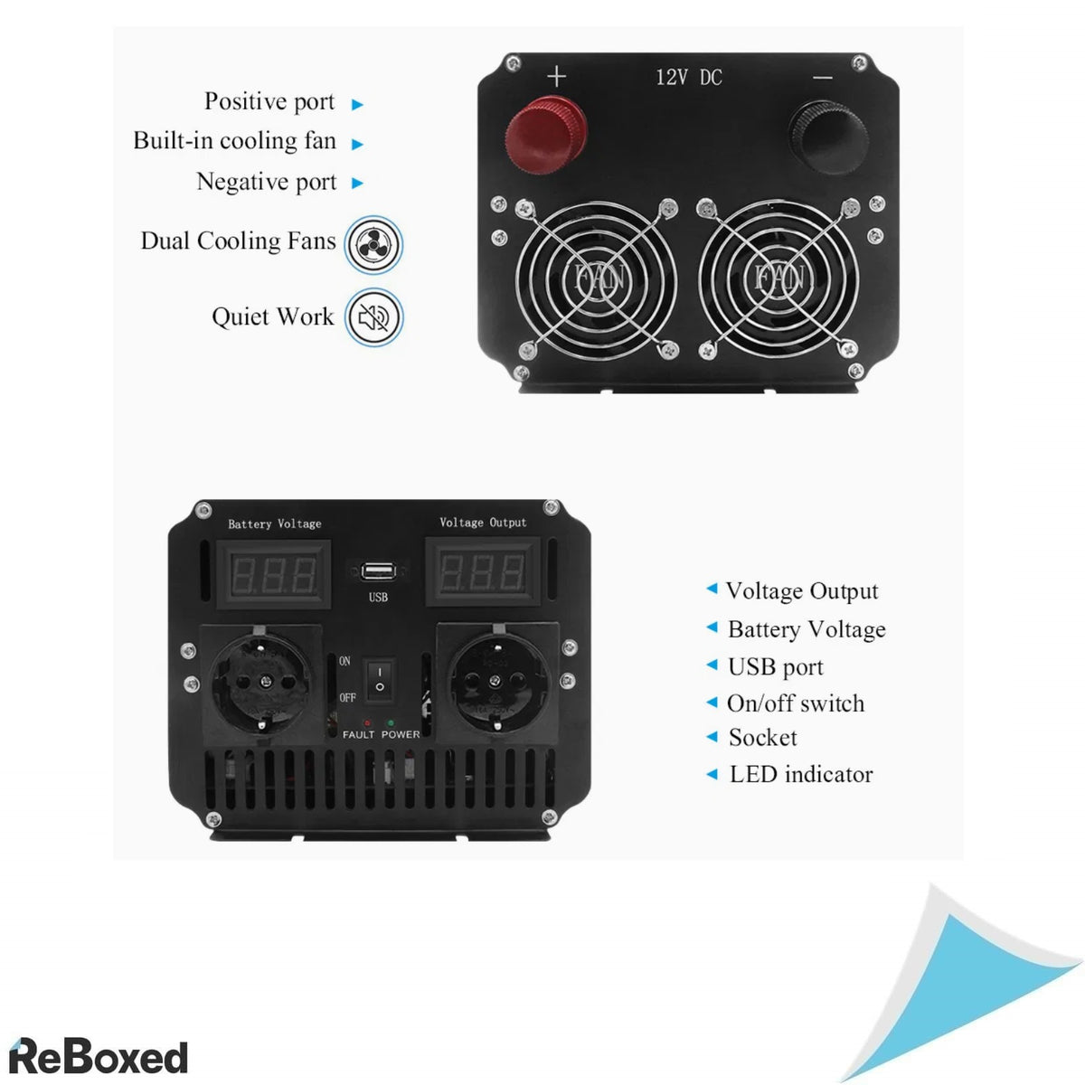 Invertor modificat DC-AC LVYUAN 4000W / 8000W – 12V la 220V / 230V