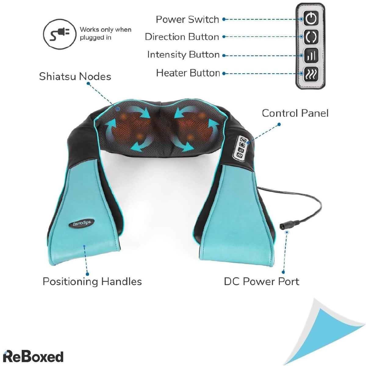 InvoSpa 3D Body Aparat Masaj Shiatsu Gat si Corp cu Incalzire