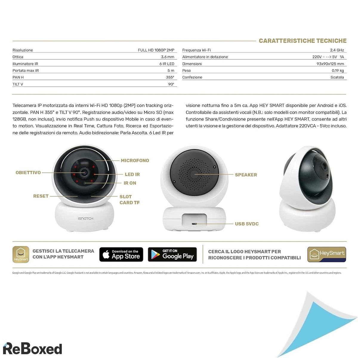 ISNATCH HeyCam 1080p HD, Camera IP Motorizata WiFi, Control Vocal si Alerta la Miscare