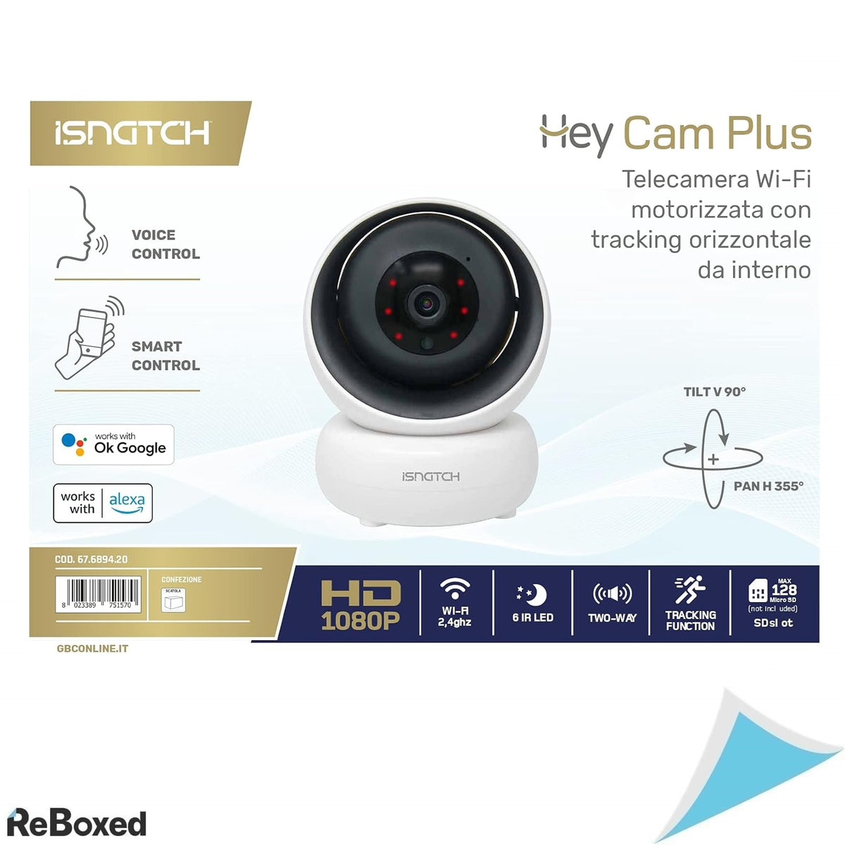 ISNATCH HeyCam 1080p HD, Camera IP Motorizata WiFi, Control Vocal si Alerta la Miscare