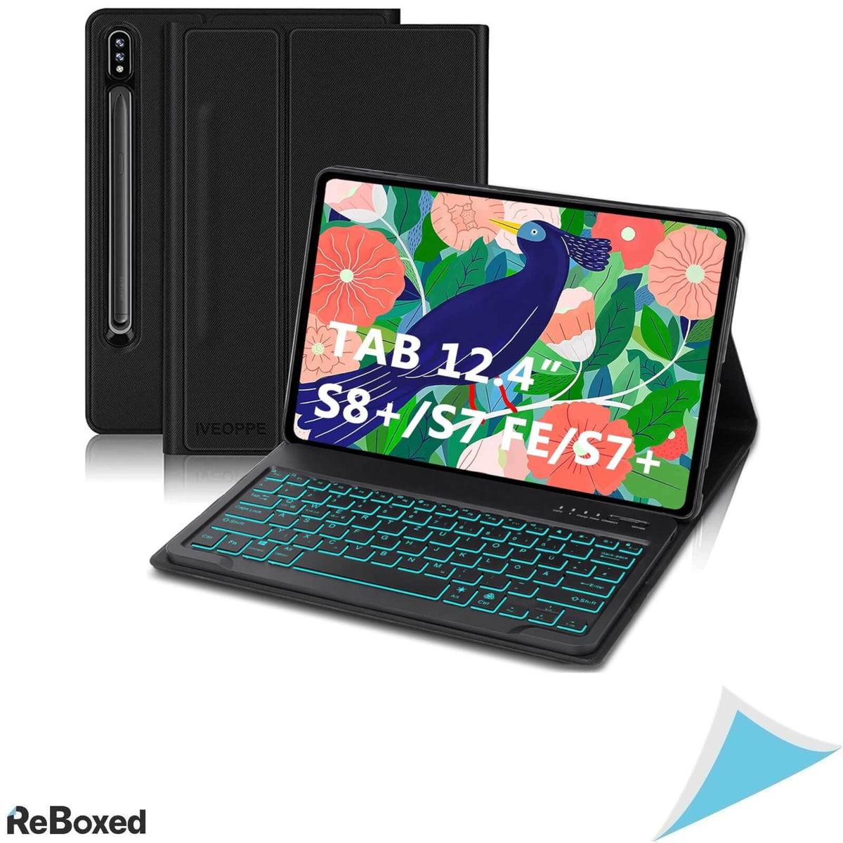 Iveoppe Husa cu Tastatura pentru Samsung Galaxy Tab 12.4Inch QWERTZ