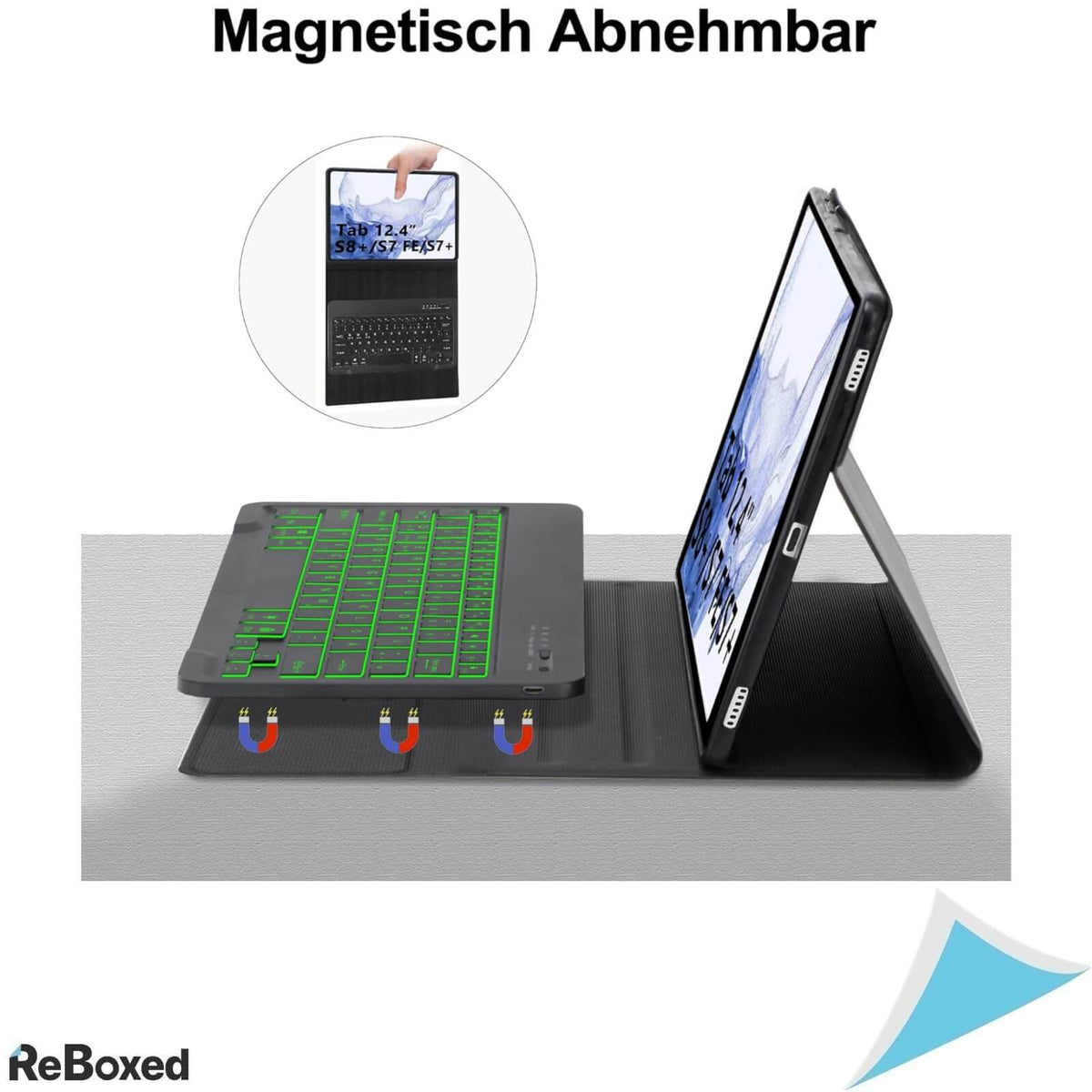 Iveoppe Husa cu Tastatura pentru Samsung Galaxy Tab 12.4Inch QWERTZ