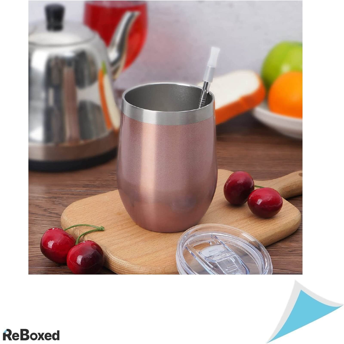 Joymaking Set 2 Cani Termice 350ml cu Pereti Dubli Otel cu Capac