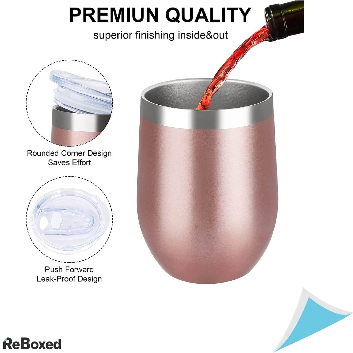 Joymaking Set 2 Cani Termice 350ml cu Pereti Dubli Otel cu Capac