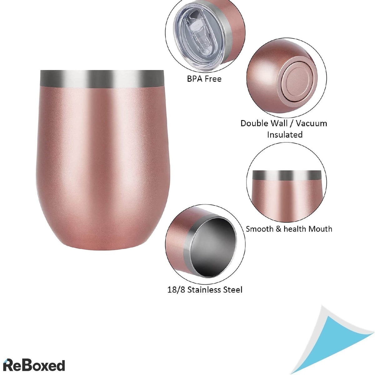 Joymaking Set 2 Cani Termice 350ml cu Pereti Dubli Otel cu Capac