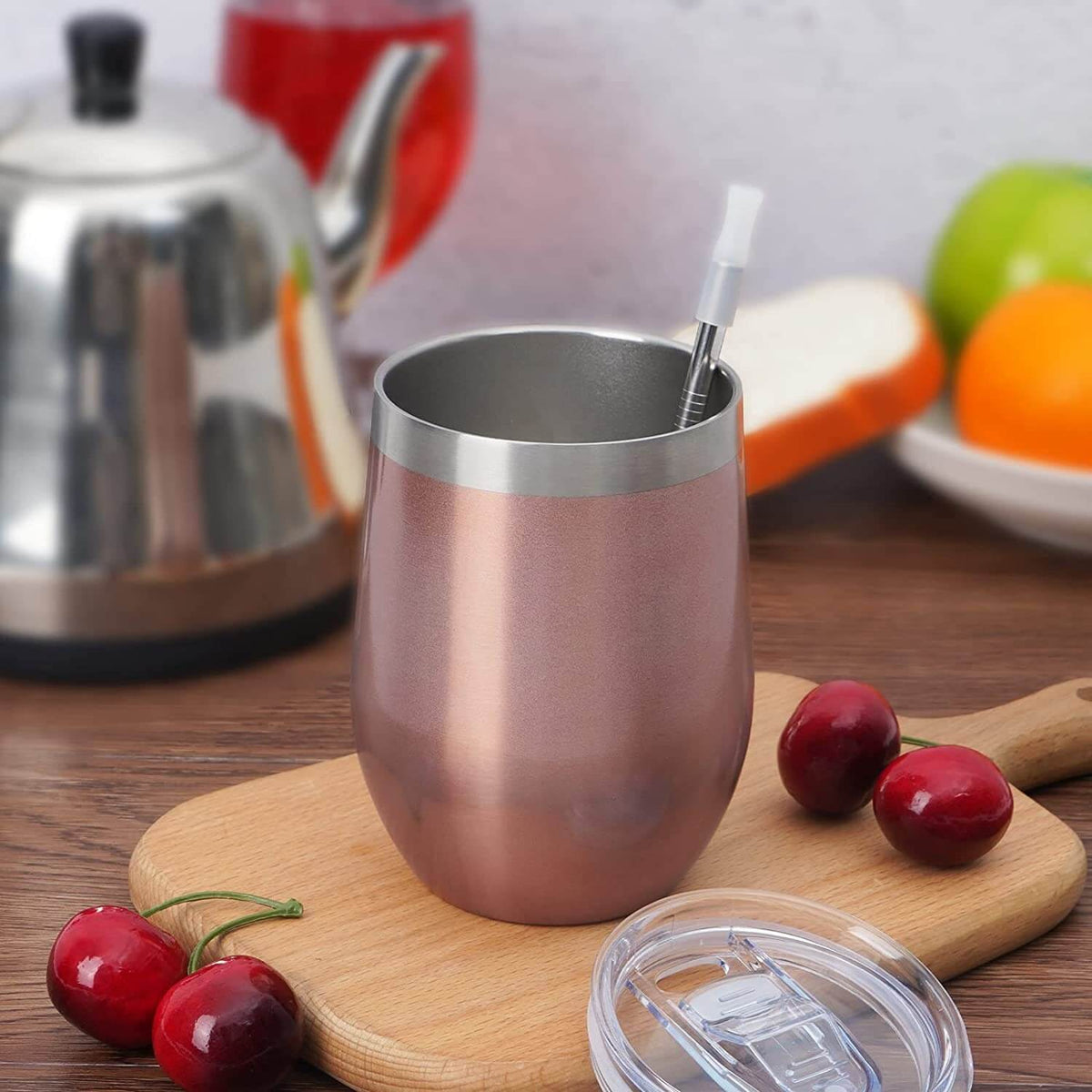 Joymaking Set 2 Cani Termice 350ml cu Pereti Dubli Otel cu Capac