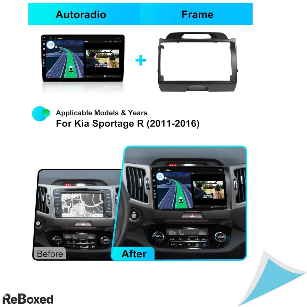 Joyx Radio Auto Android 12 IPS 2.5D Compatibil cu Kia Sportage 2010-2015 9 Inch