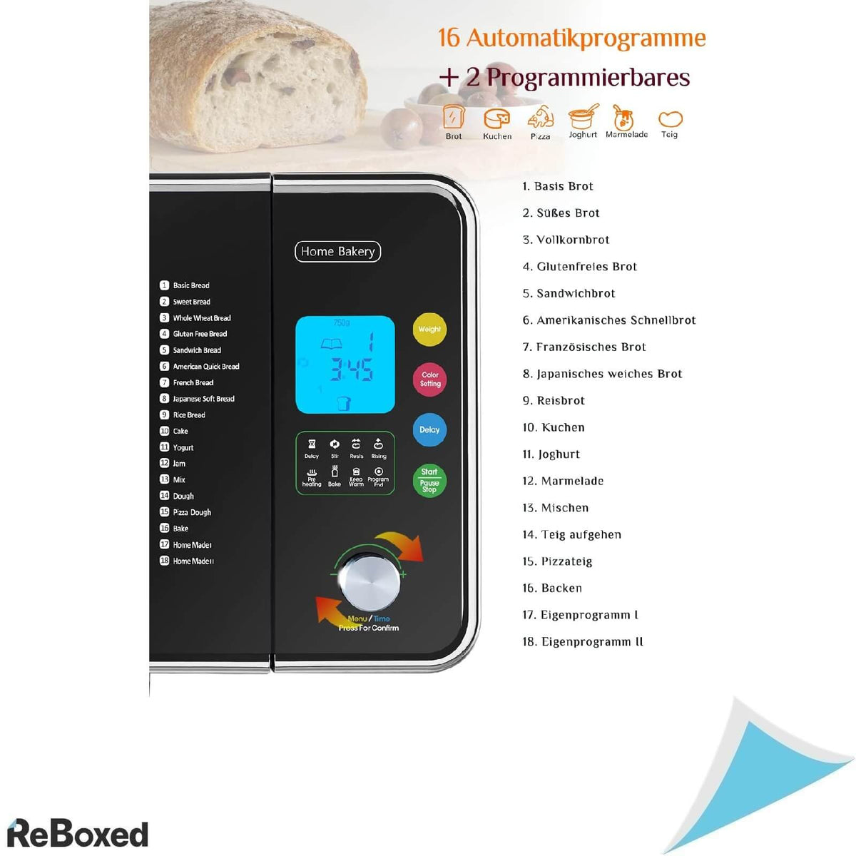 Kalamera Masina de Facut Paine 18 Programe