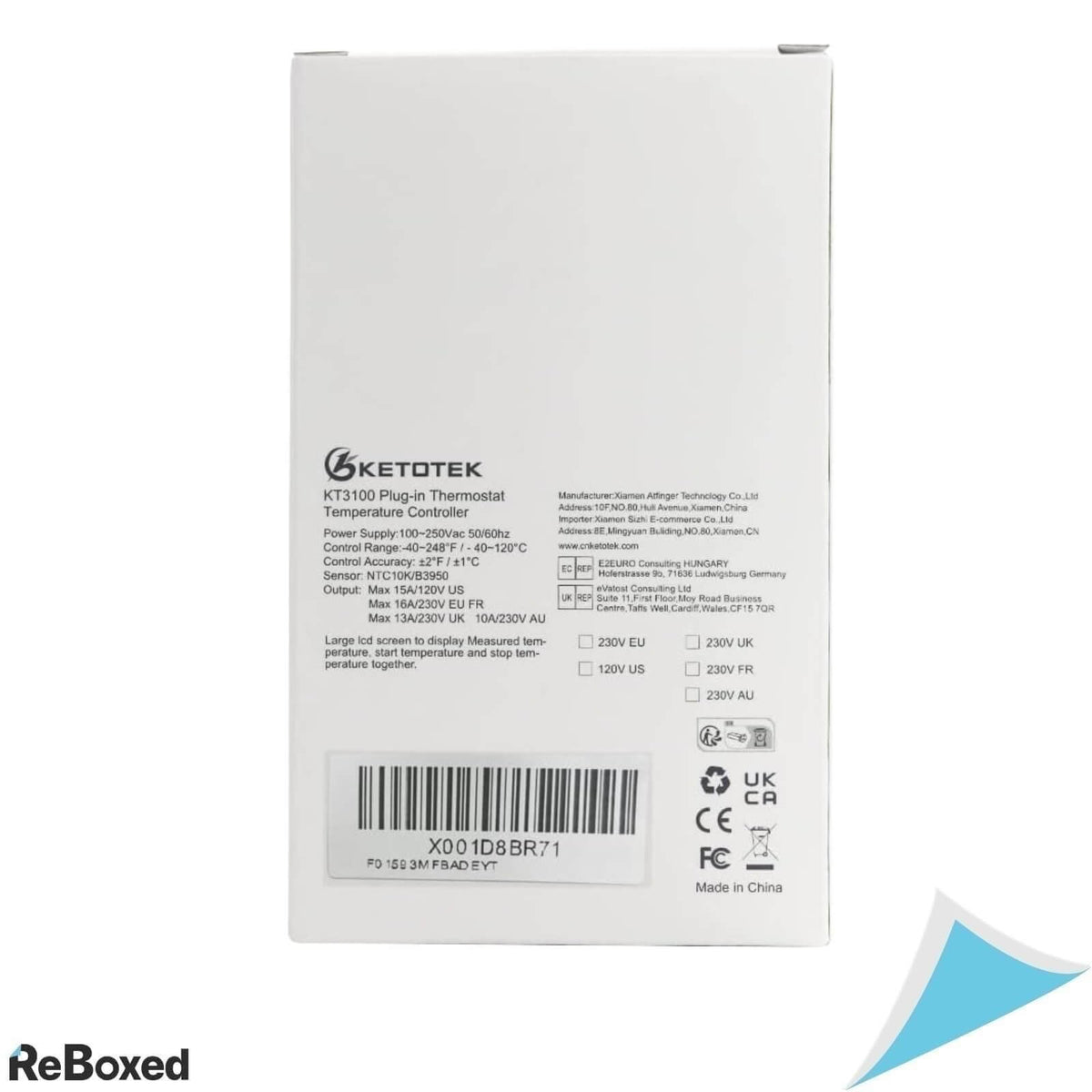 Ketotek KT3100 Controler Digital de Temperatura cu Priza 16A