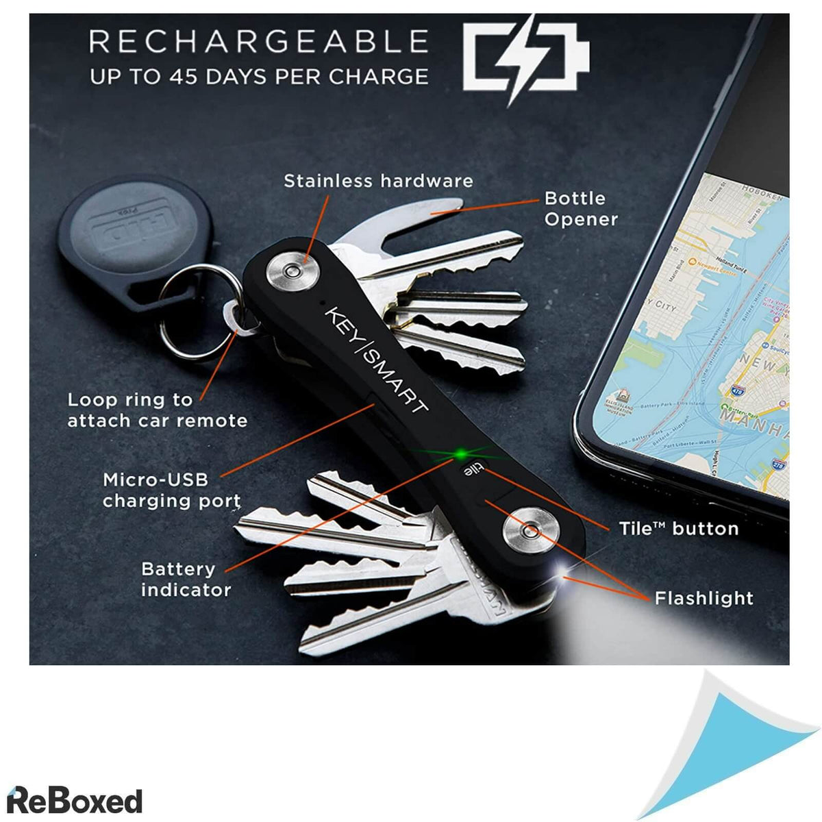 KeySmart Pro Organizator si APP Locator cu GPS pentru Chei