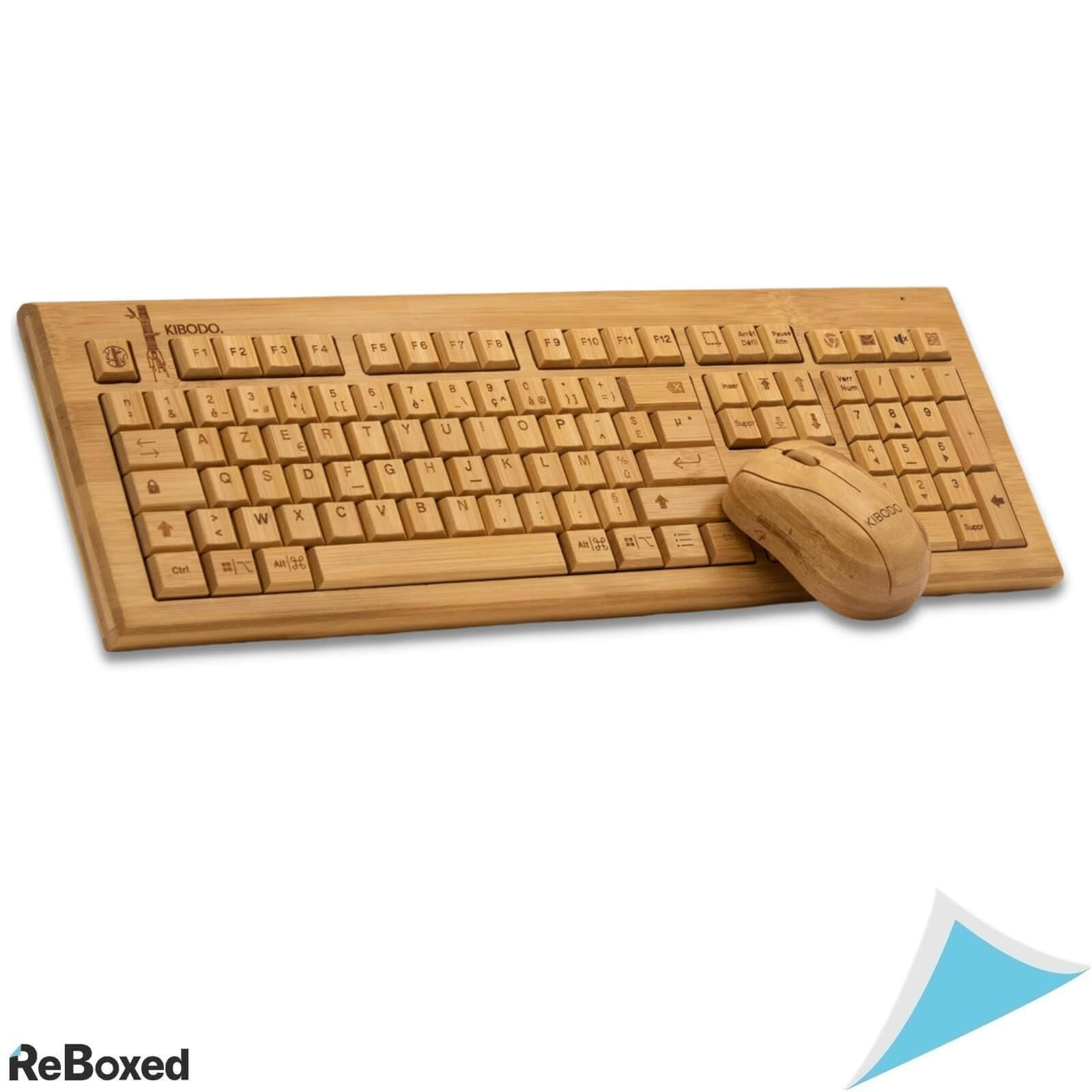 Kibodo Bamboo Set Tastatura si Mouse Fara Fir 107 Taste QWERTZ German