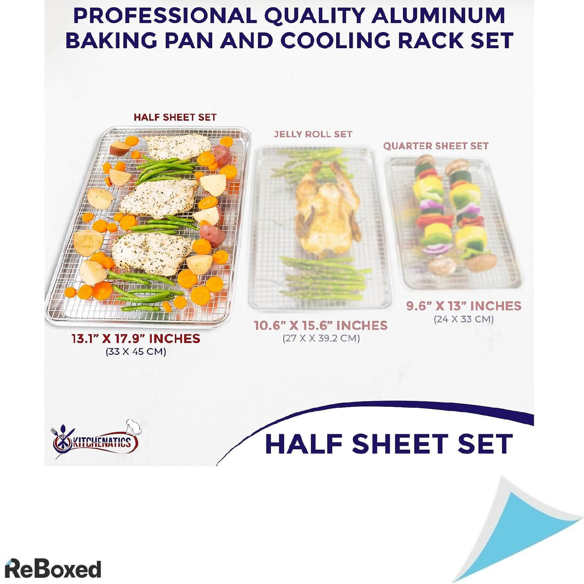 Kichenatics Tava Aluminiu cu Gratar din Otel 33x45 cm