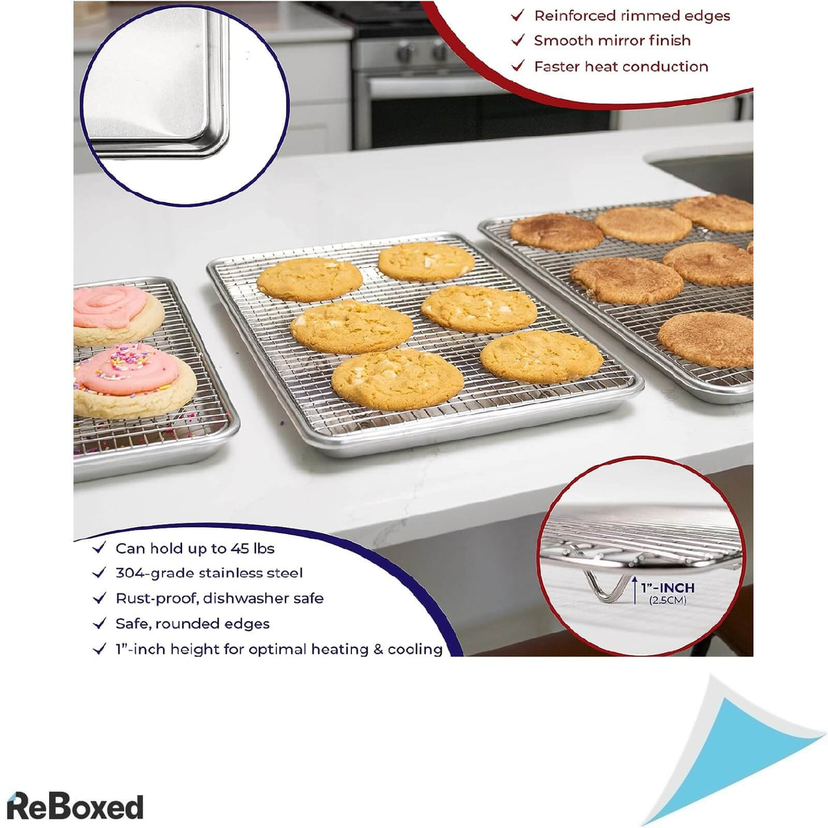 Kichenatics Tava Aluminiu cu Gratar din Otel 33x45 cm