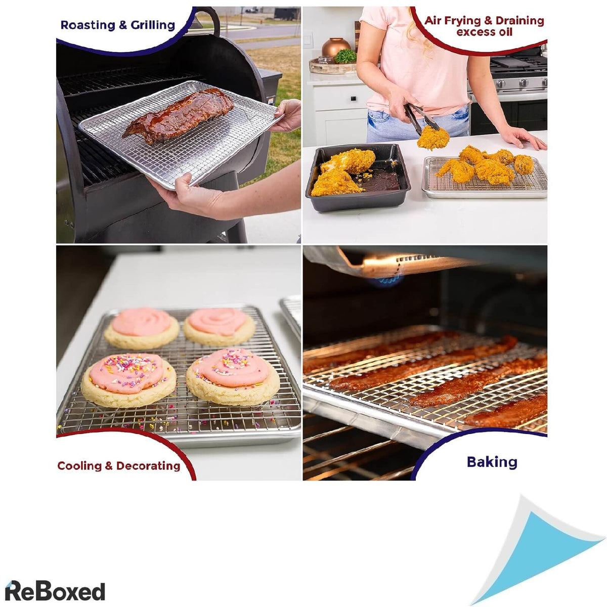 Kichenatics Tava Aluminiu cu Gratar din Otel 33x45 cm